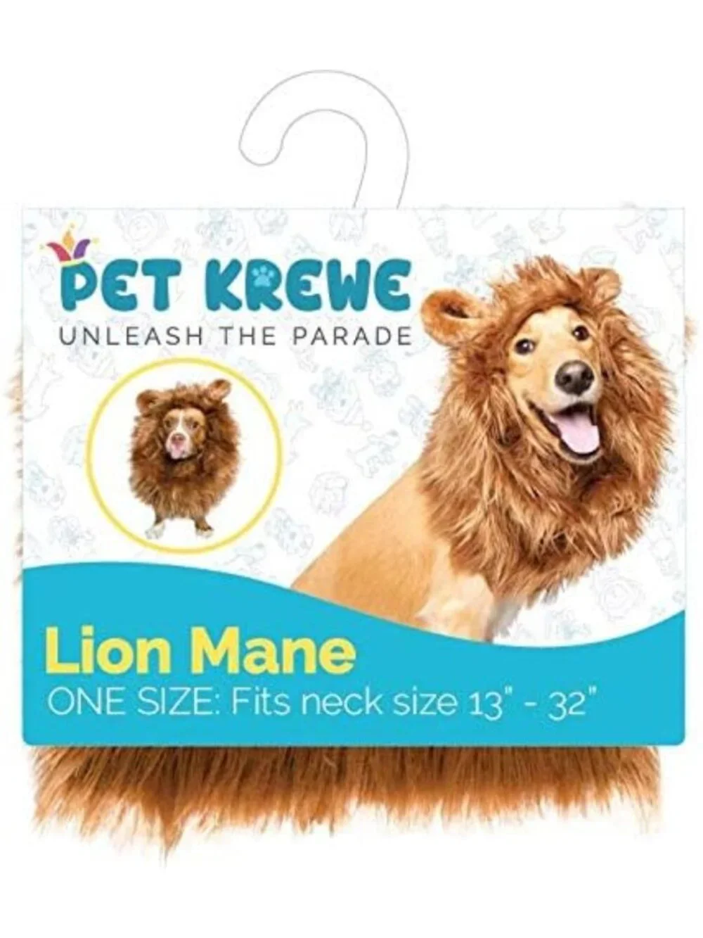 Large Dog Lion Mane Costume & Wig - Fun Pet Halloween Outfit for Dogs
